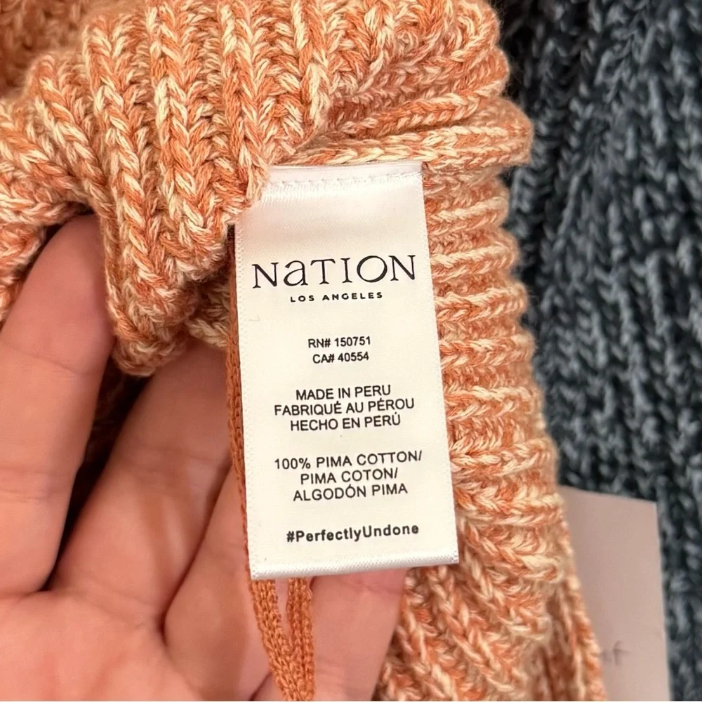 Nation LTD Sadie Colorblock Pheasant Marled Cotton Cardigan Sweater Small NEW